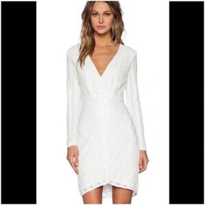 NWT Lumier by Bariano Loved and Lost White Sequin Dress Medium